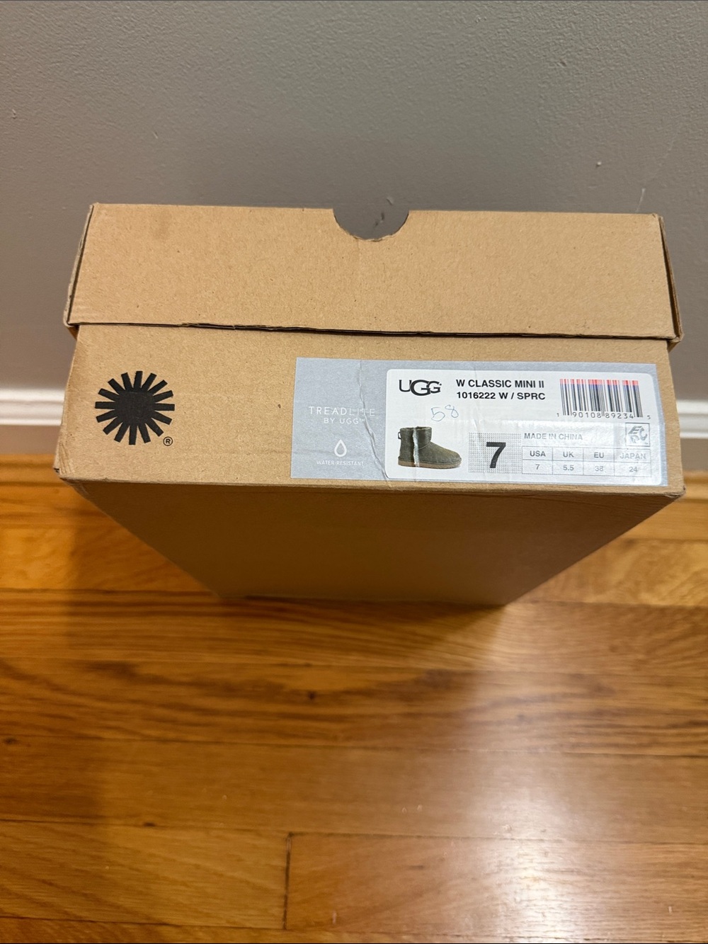 UGG Olive Green Classic Mini Shearling Ankle Boots - Picture 4 of 6